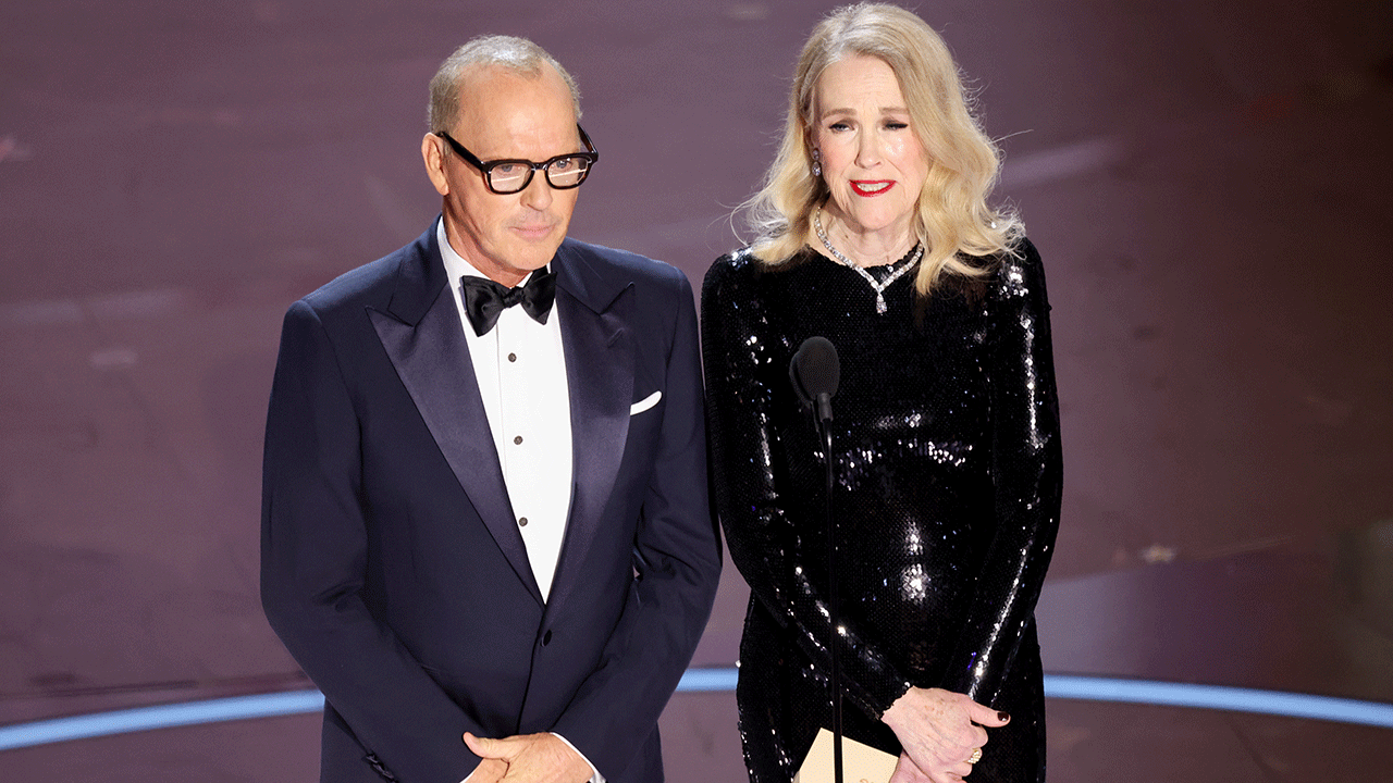 Michael Keaton and Catherine O'Hara at Oscars