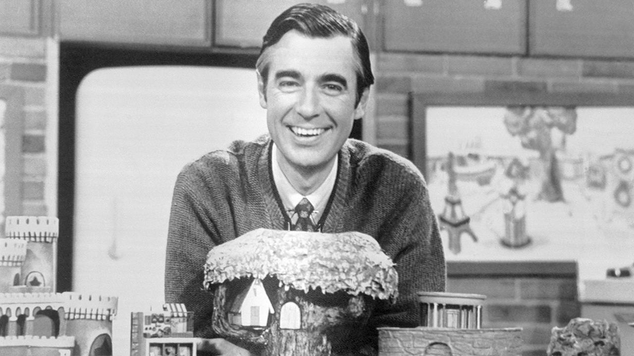 Fred Rogers on the set of "Mister Rogers' Neighborhood" 