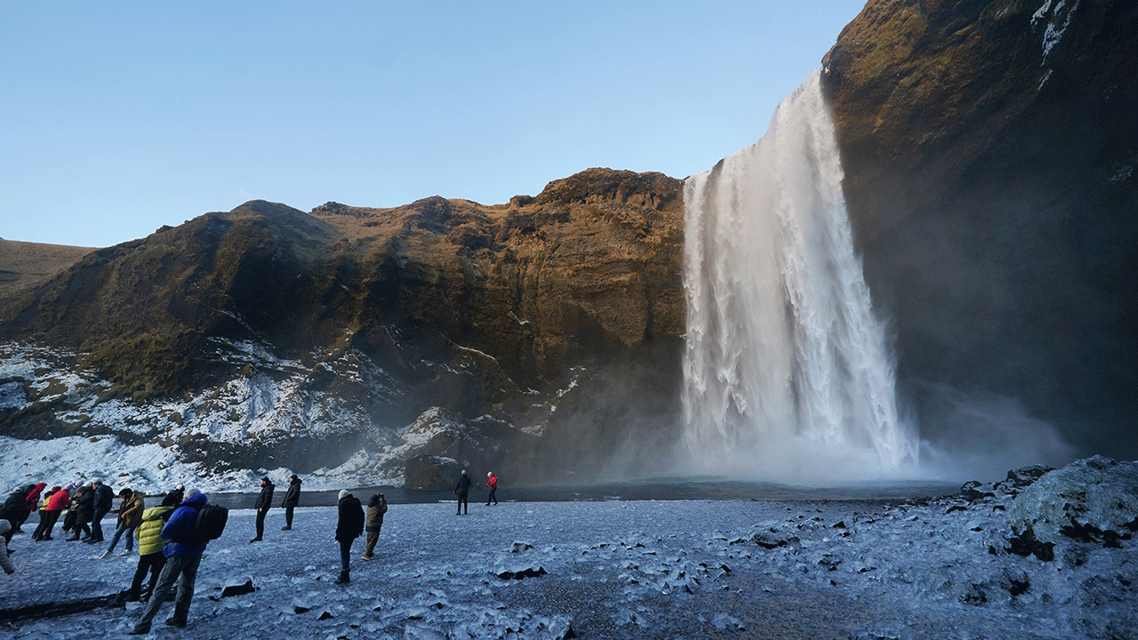 The Skogafoss waterfall in Iceland
