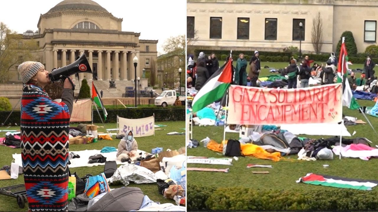Read more about the article Anti-Israel protesters converge on Columbia University lawn area vowing to ‘hold this line’