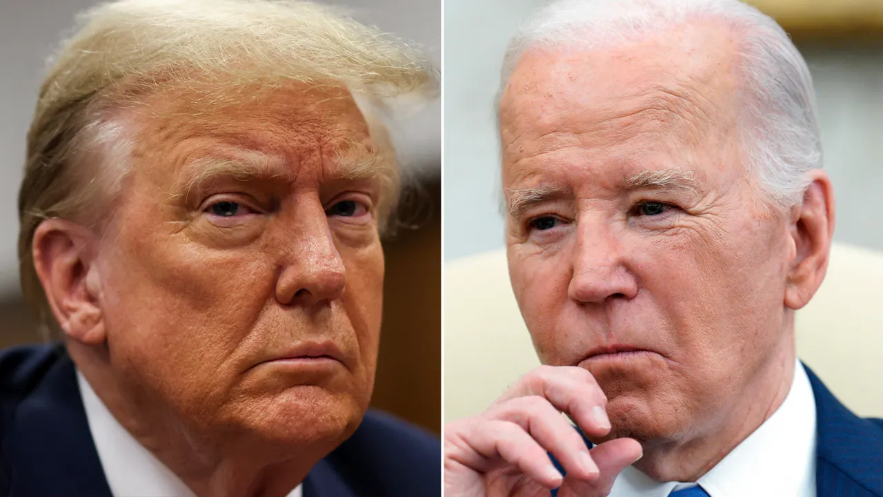 Former President Donald Trump and President Biden are seen in a split image. (Getty Images)