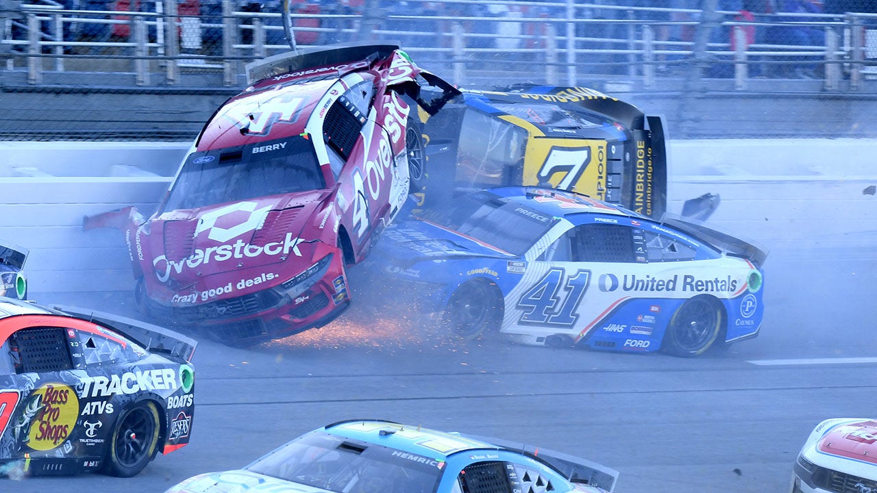 Read more about the article Corey LaJoie crosses start-finish line on his side as he gets caught up in last-lap Talladega crash