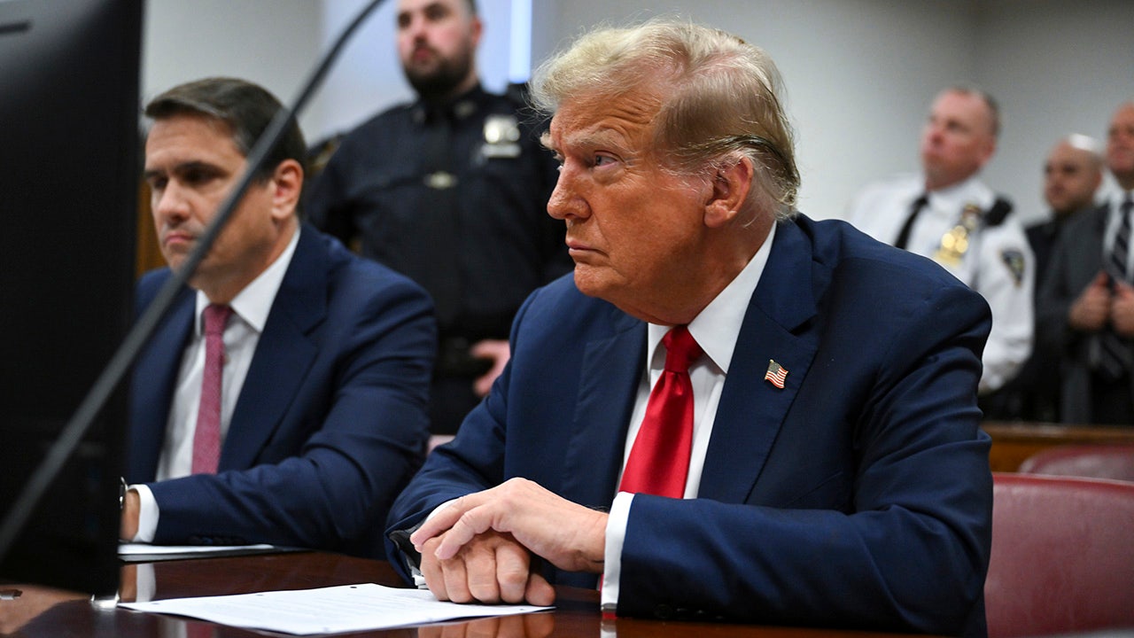 Day two of jury selection in former President Trump's Manhattan criminal trial resumes Tuesday after half of prospective jurors were excused Monday for saying they could not be impartial toward the presumptive Republican nominee. (Angela Weiss/AFP via AP Pool)