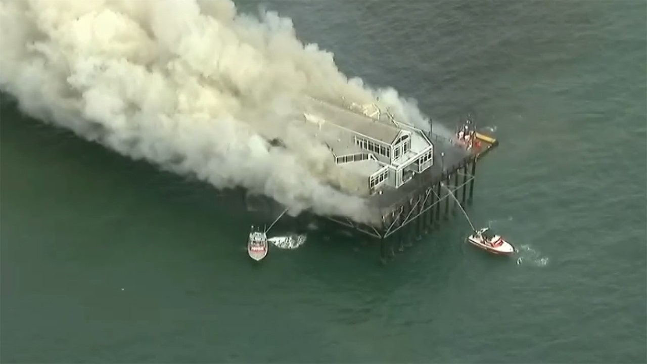 Watch: massive fire breaks out on historic southern california pier