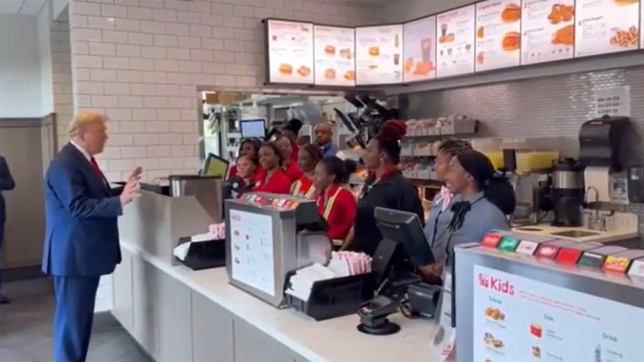 Trump visits Atlanta Chick-fil-A, buys customers chicken and shakes