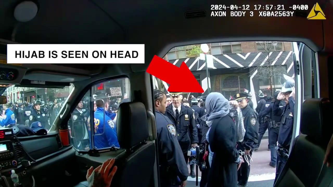 Read more about the article NYPD says officer did not rip off anti-Israel activist’s hijab during arrest: ‘Wholly untrue’
