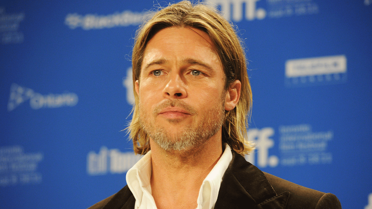 Brad Pitt at press conference for "Moneyball"