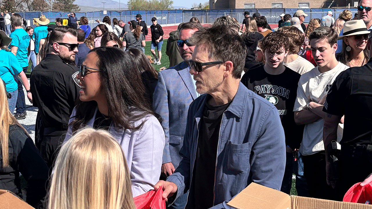 Kevin Bacon visiting high school where "Footloose" was filmed