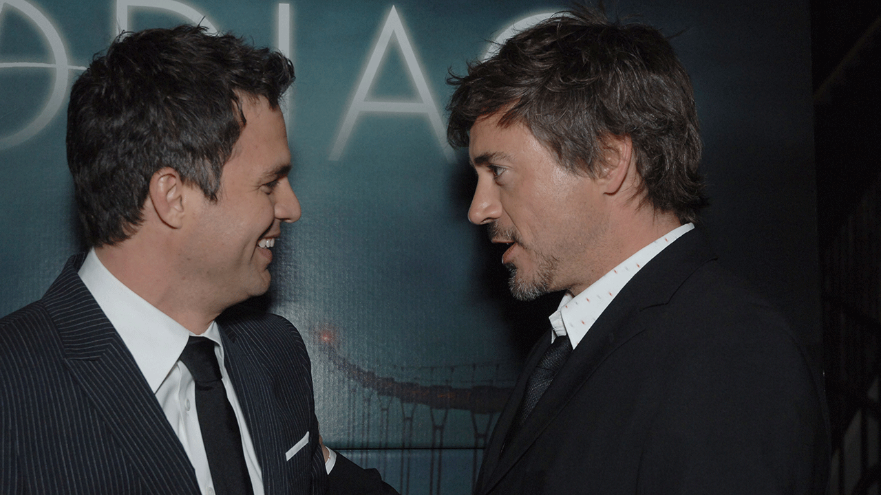 Mark Ruffalo and Robert Downey Jr. during "Zodiac" premiere