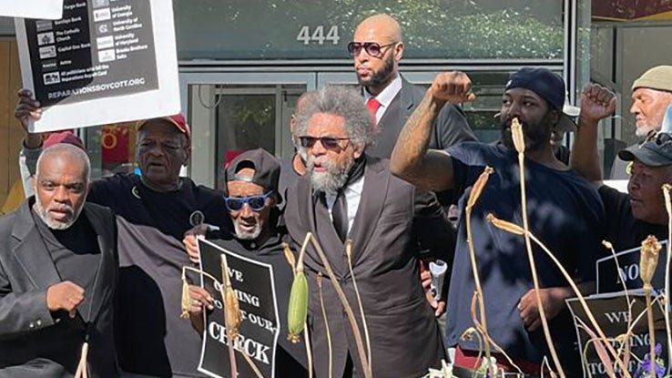 Read more about the article Cornel West joins DC reparations protest against Wells Fargo Bank
