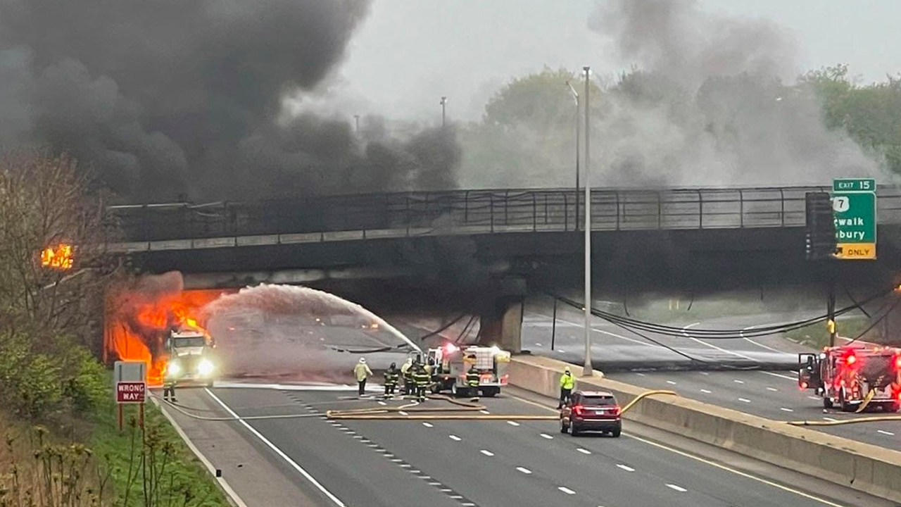 Read more about the article Fiery Connecticut I-95 tanker crash shuts down portion of major highway for second time in just over a year