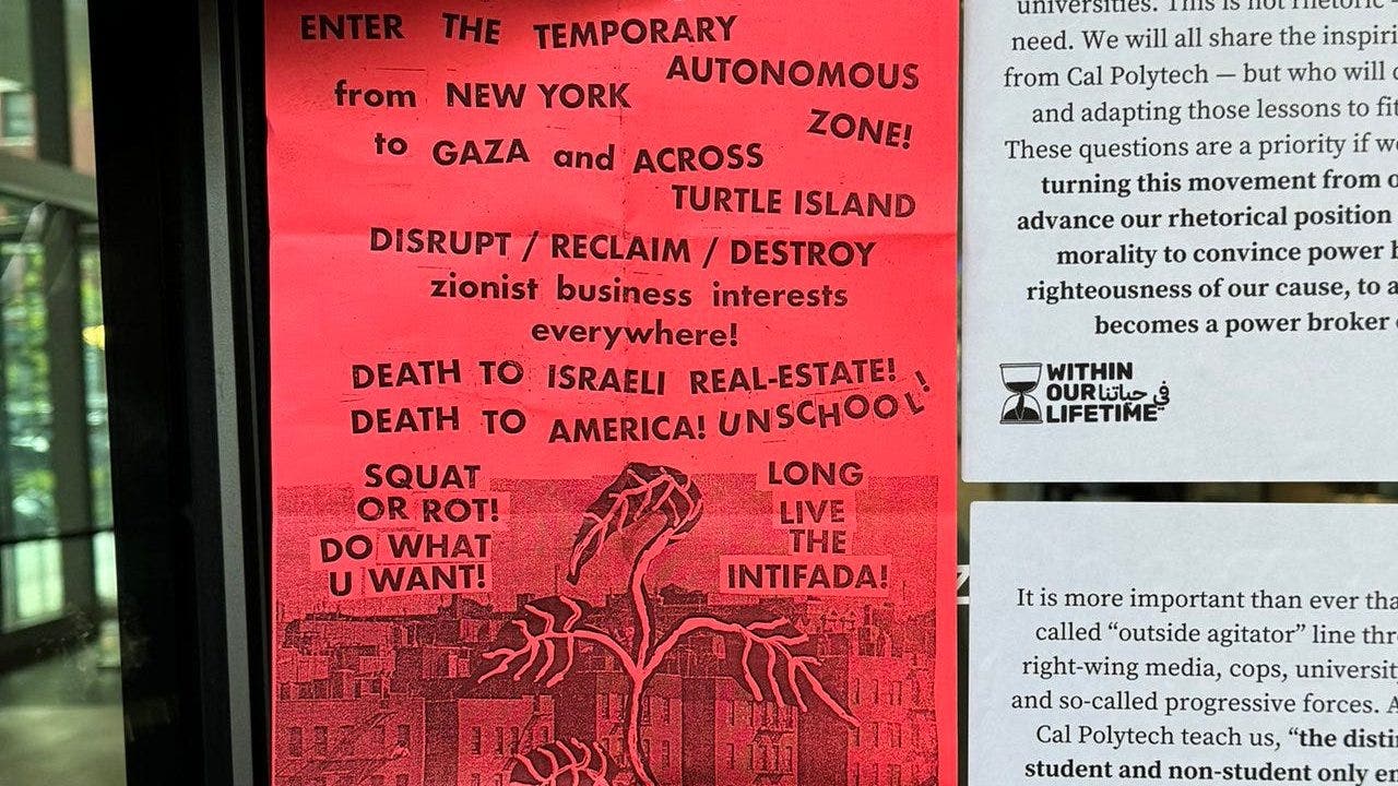 Read more about the article NYPD share ‘Death to Israeli real estate,’ ‘Death to America’ signs found on NYU property