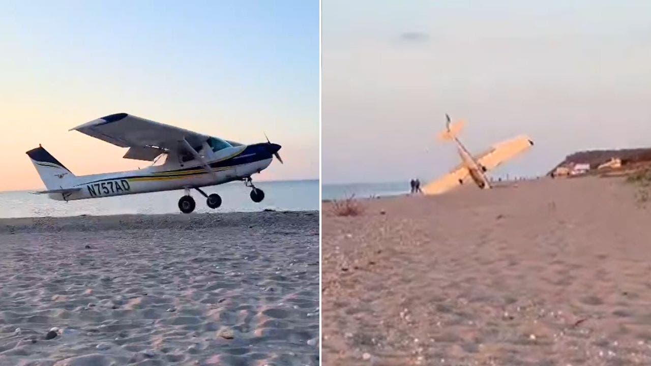 You are currently viewing Small aircraft plows into sand during emergency landing on NY beach