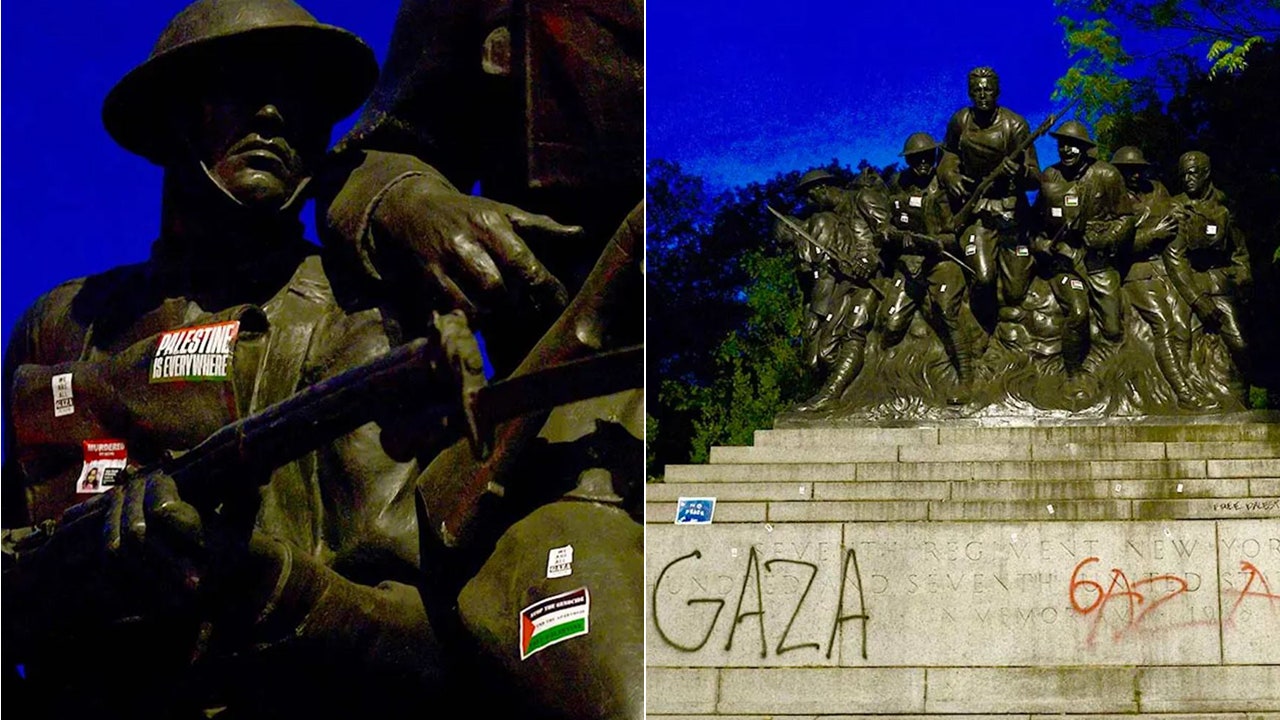 Veterans groups 'saddened' after NYC WWI memorial defaced, American flag burned by anti-Israel agitators