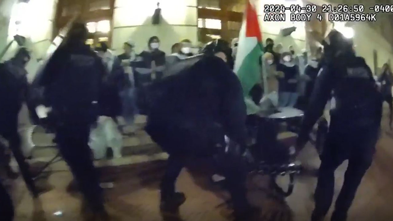Nypd bodycam video shows officers breaching columbia university building taken over by anti-israel protesters