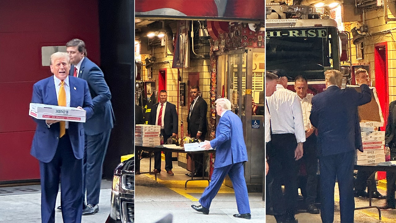 Read more about the article Trump delivers pizza to New York City firefighters in campaign stop after day in court