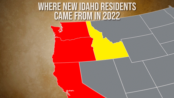 Numbers of movers set over California, Oregon and Washington