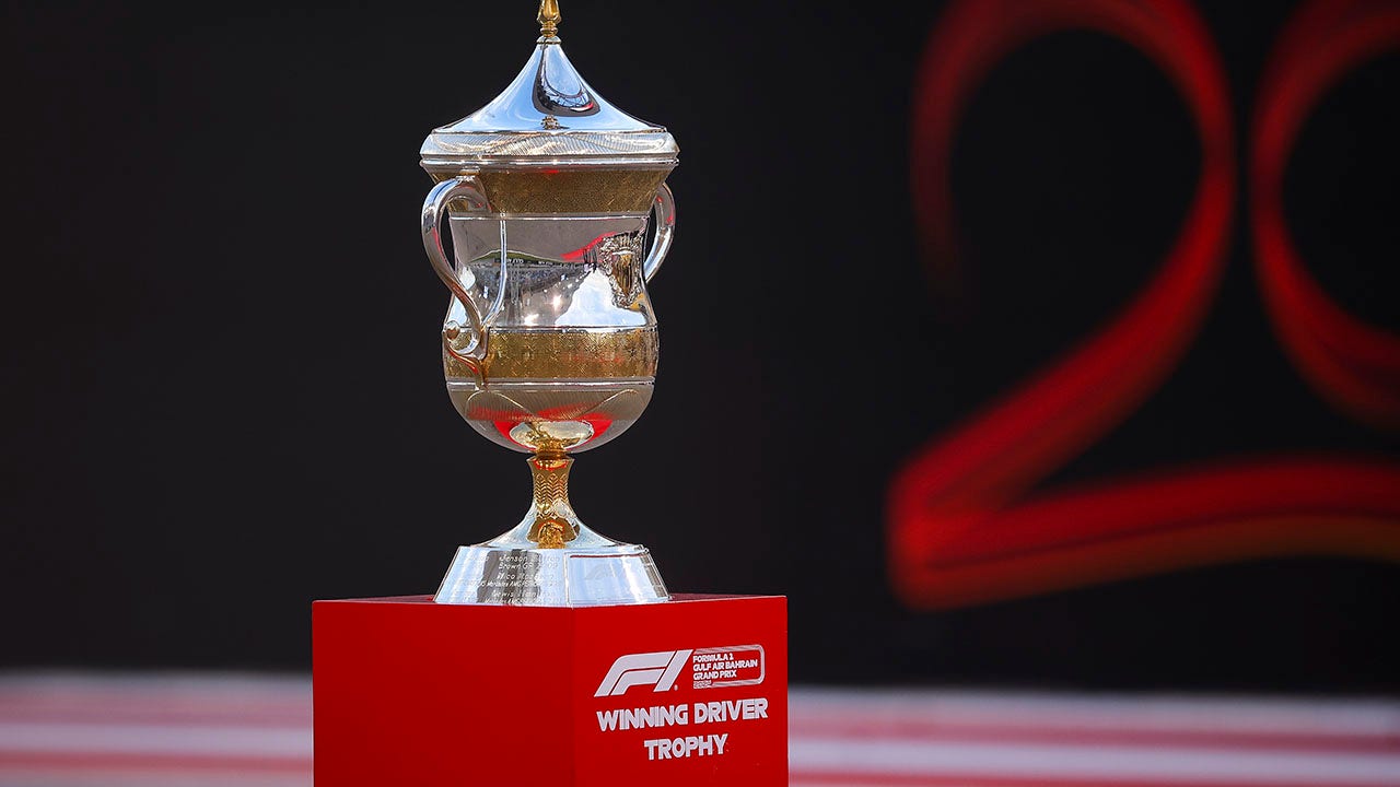 Winner trophy is seen on the grid during the F1 Grand Prix of Bahrain at Bahrain International Circuit on March 02, 2024 in Bahrain, Bahrain. (Eric Alonso/Getty Images)