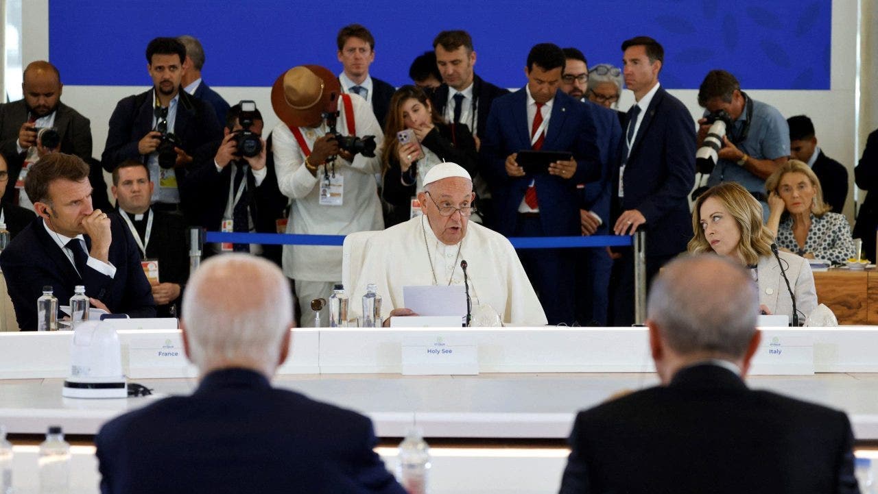 Pope Francis delivers first-ever papal address to G-7, urges ethics in AI use