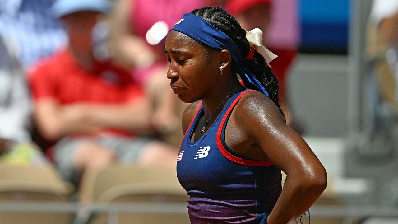 Coco Gauff in tears after argument over chair umpire's controversial call, falters at Paris Olympics