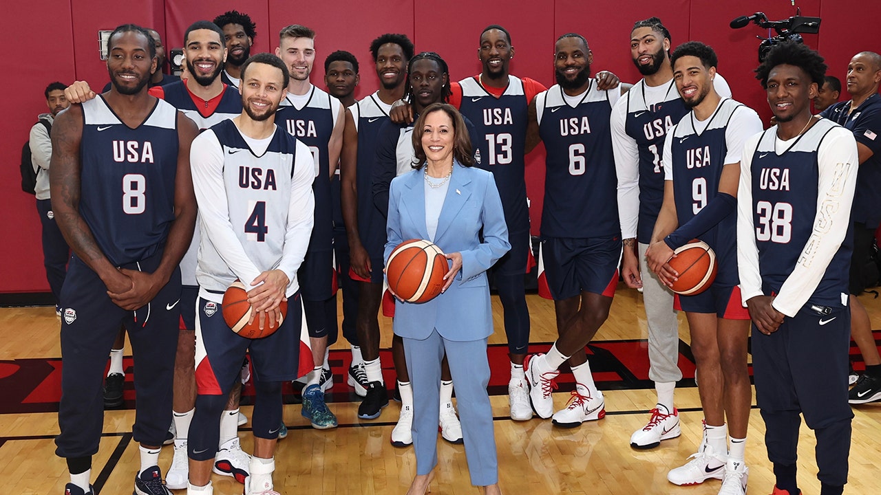 Vice President Kamala Harris encourages US men’s basketball to ‘bring back the gold’ as Paris Olympics loom