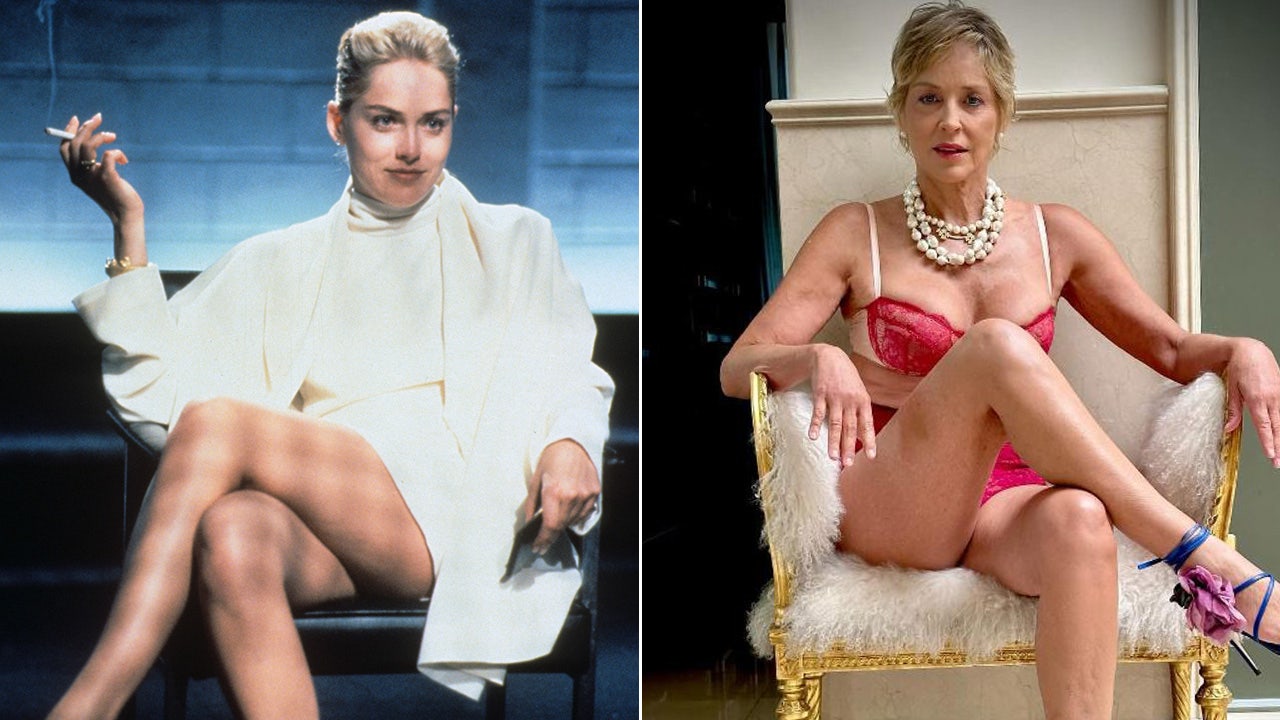 Sharon Stone, 66, recreates ‘Basic Instinct’ scene in racy lingerie and heels