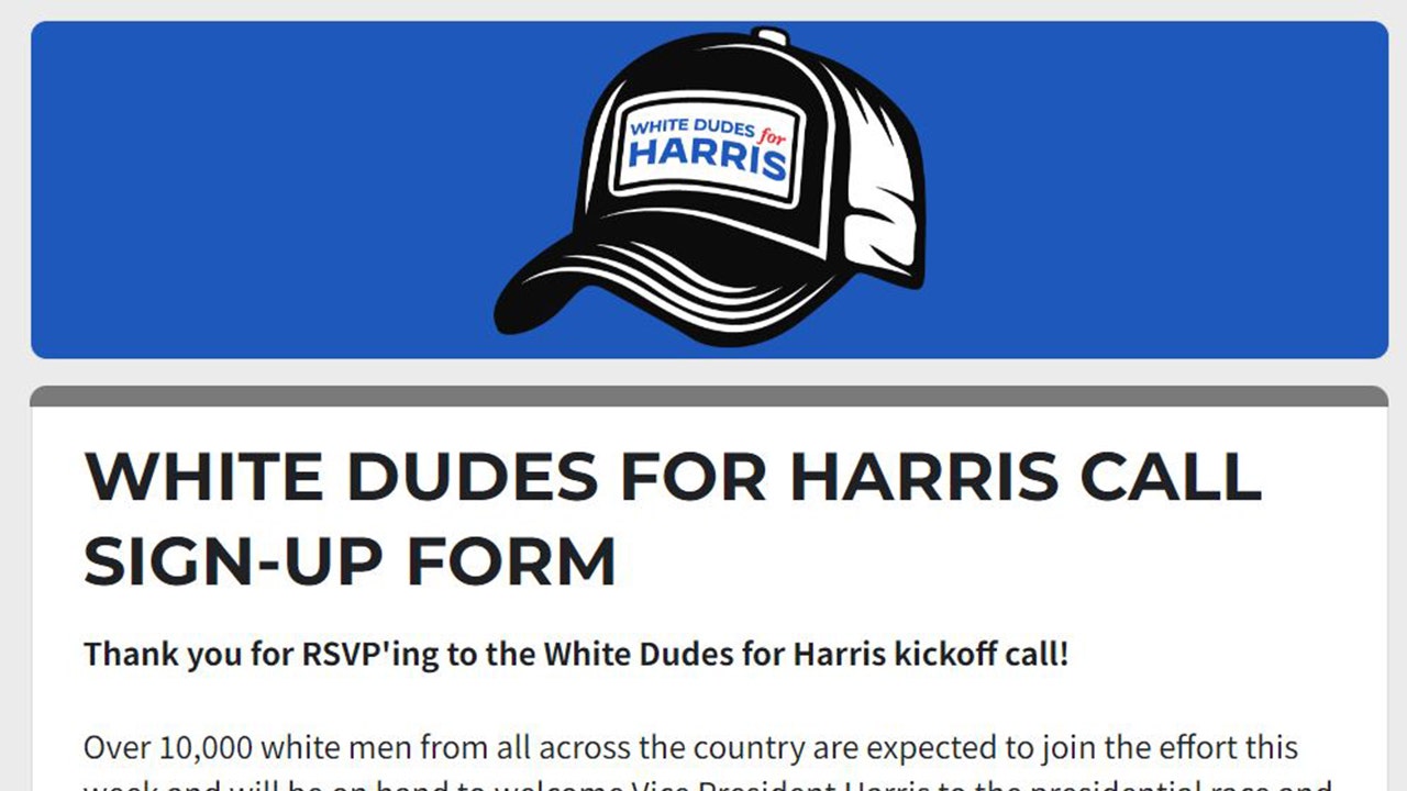 Reunión virtual 'White Dudes for Harris' asada en línea: 'La mayor ...