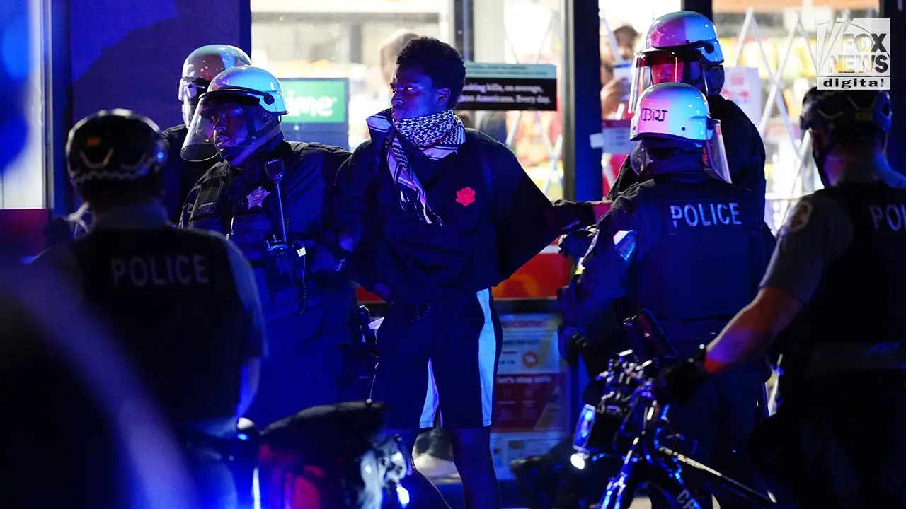 Demonstrators shout 'F--- you' at Chicago police on 2nd night of DNC