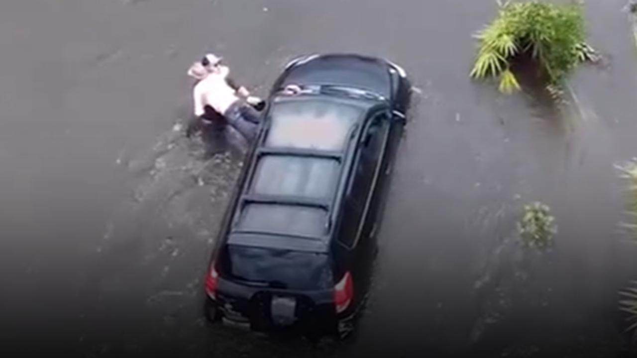 Drone video captures Florida woman’s rescue after she got stuck in rising waters during Debby aftermath