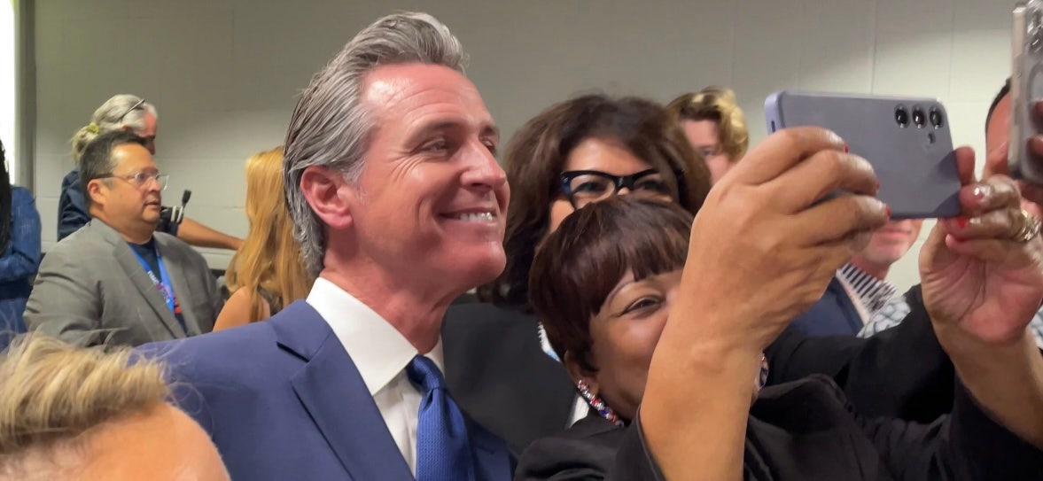 Back on track: Biden’s top deputy Newsom is now campaigning for Harris