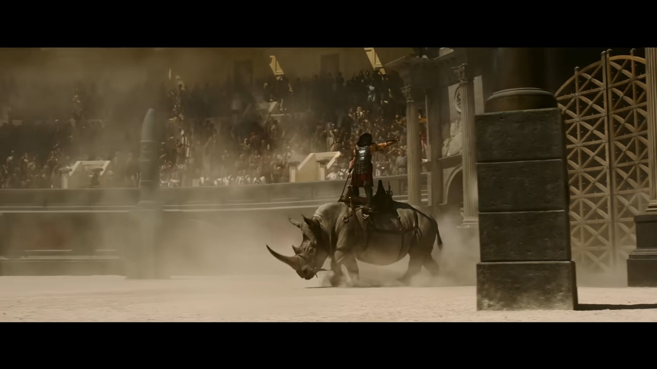 The rhino featured in Gladiator II (Paramount Pictures)