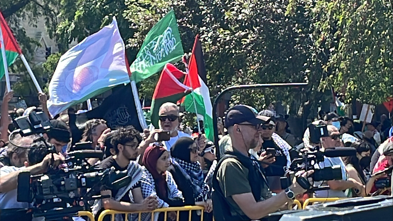 Hamas flag spotted at anti-Israel rally near DNC in Chicago