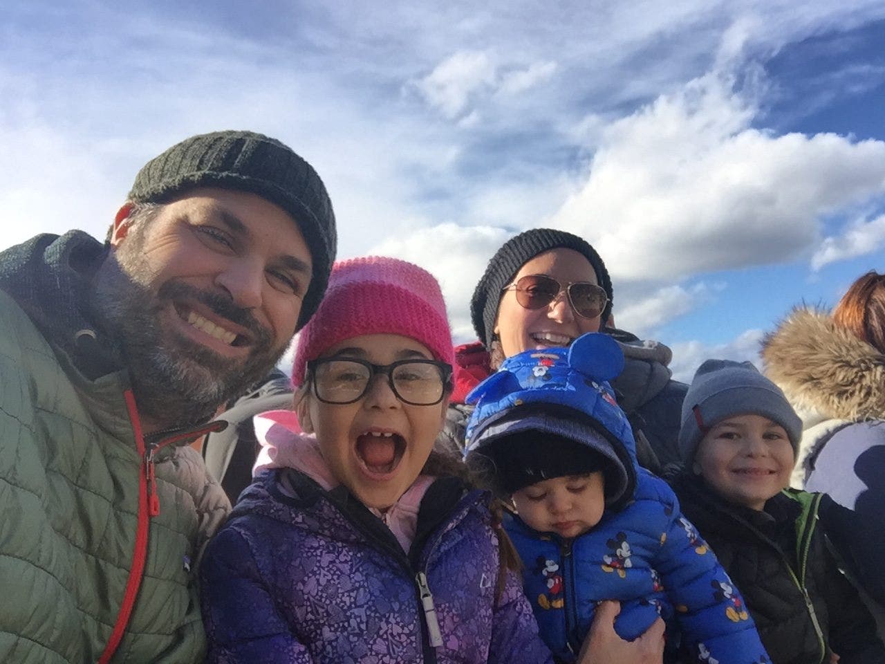 Terry Pirovolakis, pictured with his family, used his life savings to create a genetic therapy for his youngest son, center, who has a rare disease called SPG50. (Terry Pirovolakis)