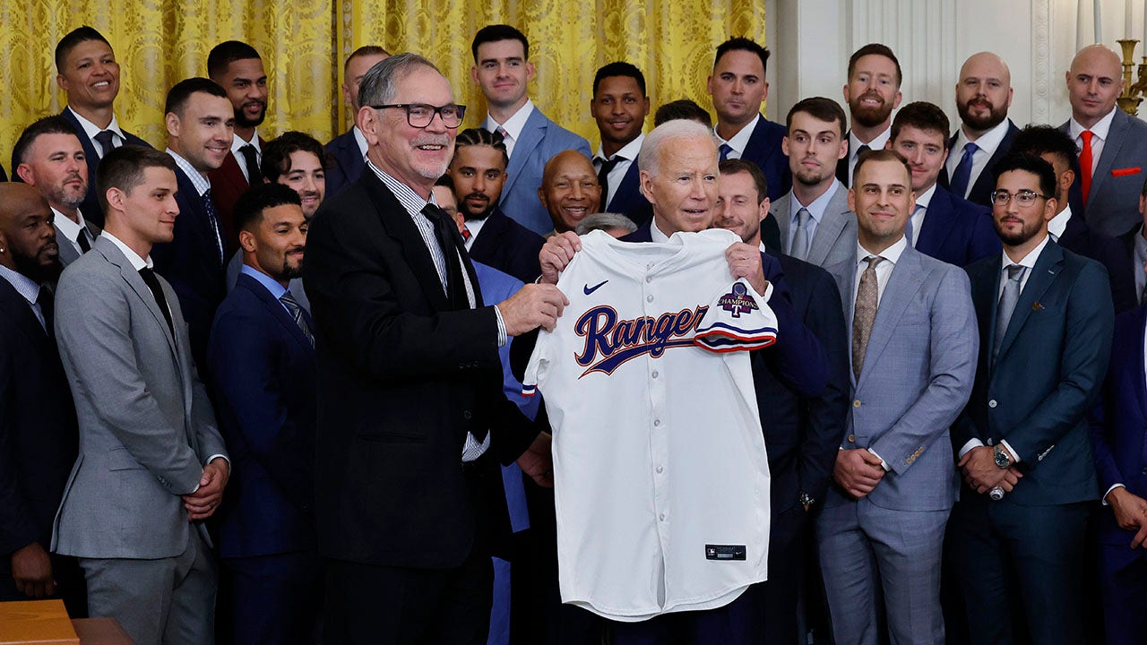 Biden welcomes Texas Rangers to White House to celebrate 2023 World Series victory