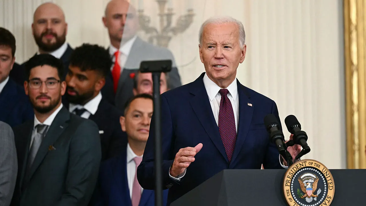 President Biden asks for instructions during the Rangers’ World Series celebration at the White House: “What do I do?”