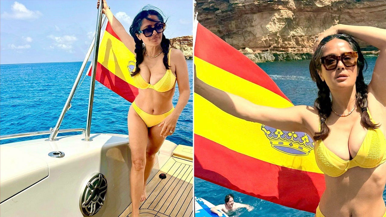 Salma Hayek shows off her bikini body and “white hair” in new photos