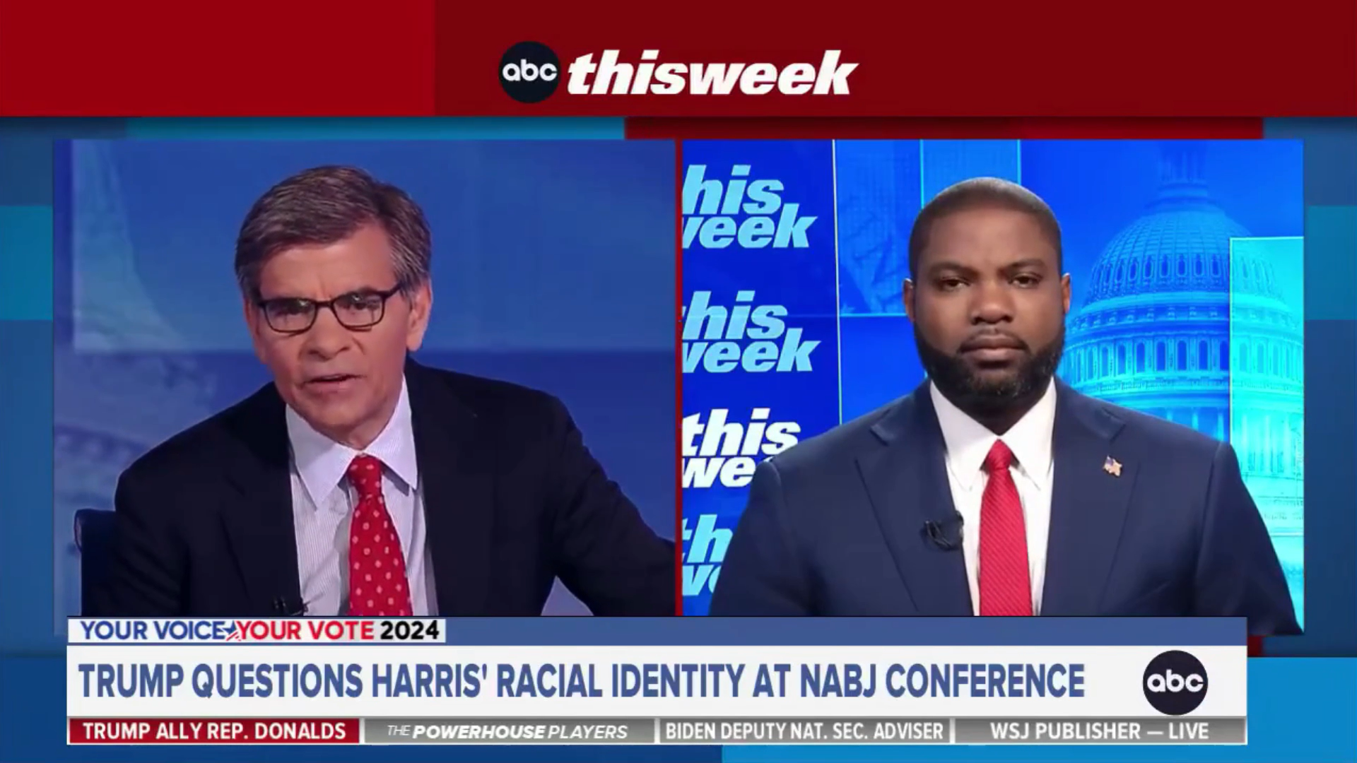 George Stephanopoulos repeatedly presses Rep. Byron Donalds on VP Harris’ racial identity in heated exchange