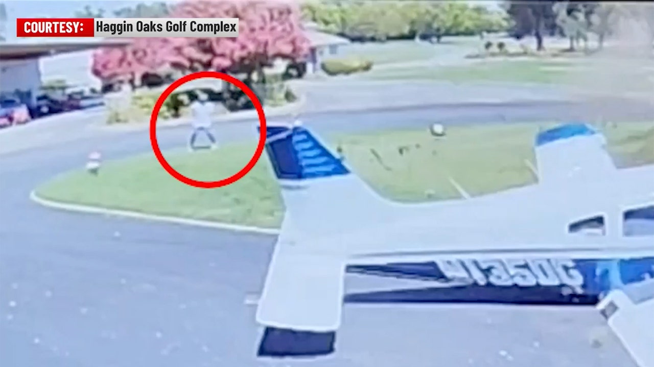 Pilot survives crash landing at California golf course with barely a scratch