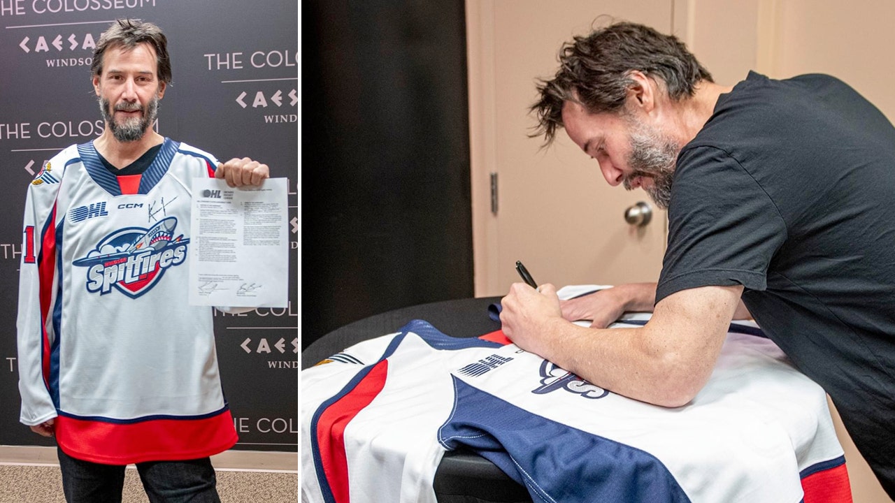 Keanu Reeves signs one-day contract with Canadian junior hockey team to raise money for mental health