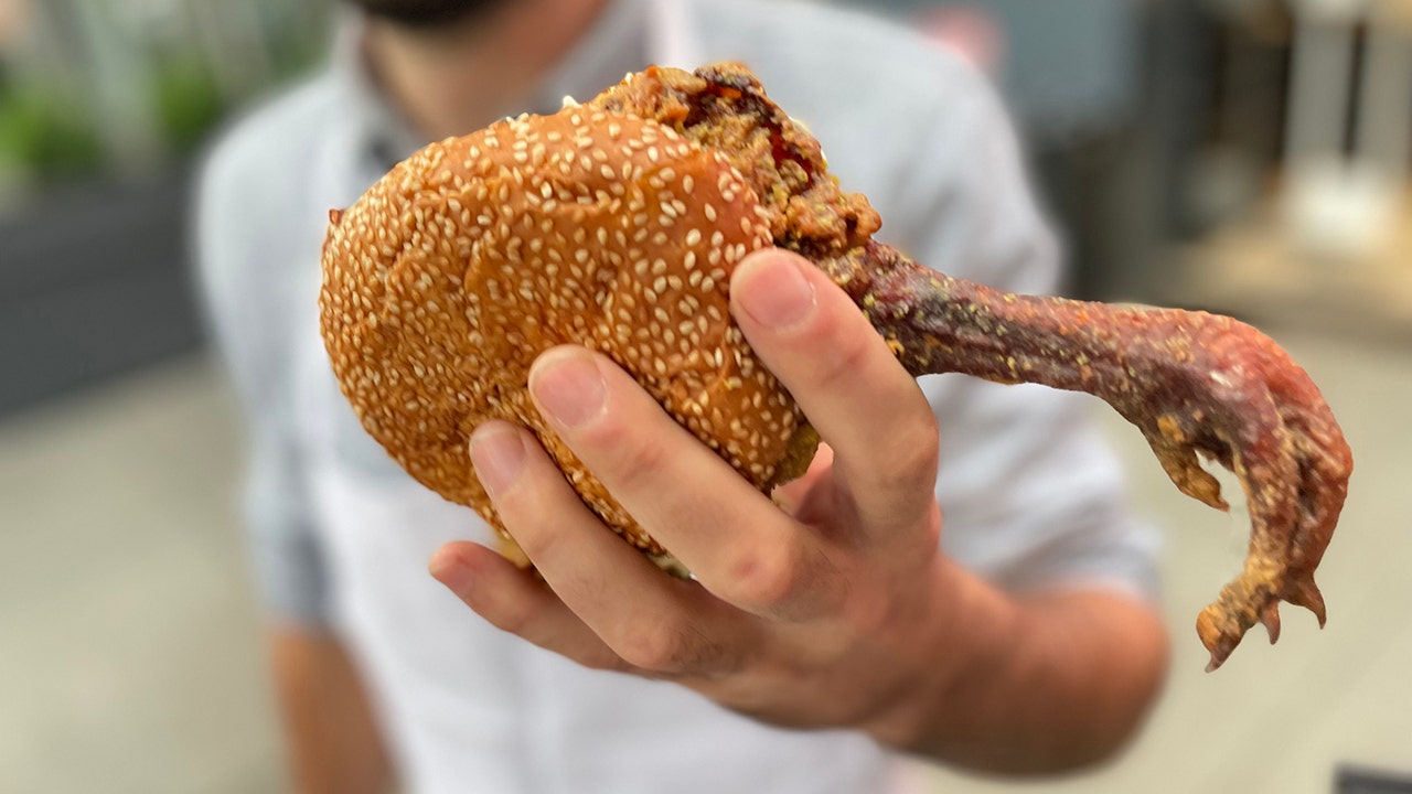 Fried chicken sandwich with claw intact send social media into a food frenzy