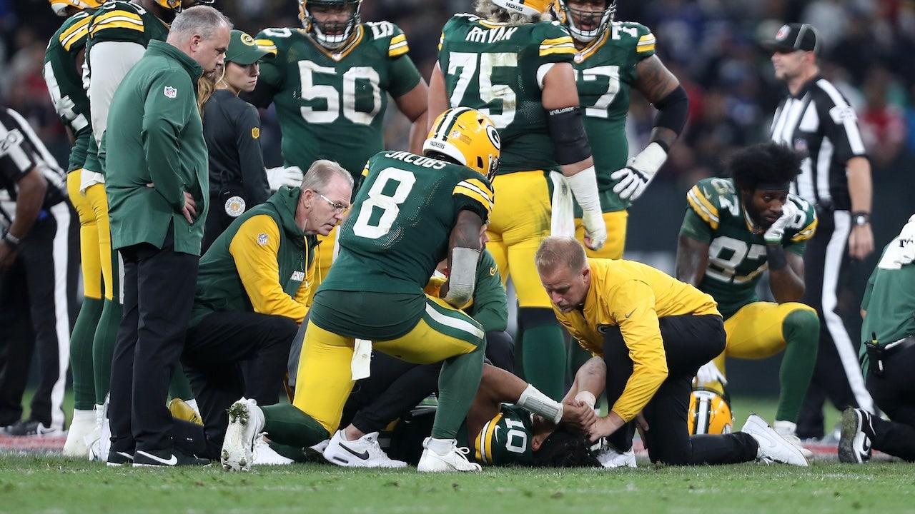 Jordan Love was injured in the final seconds as the Eagles defeated the Packers in the first NFL game in South America