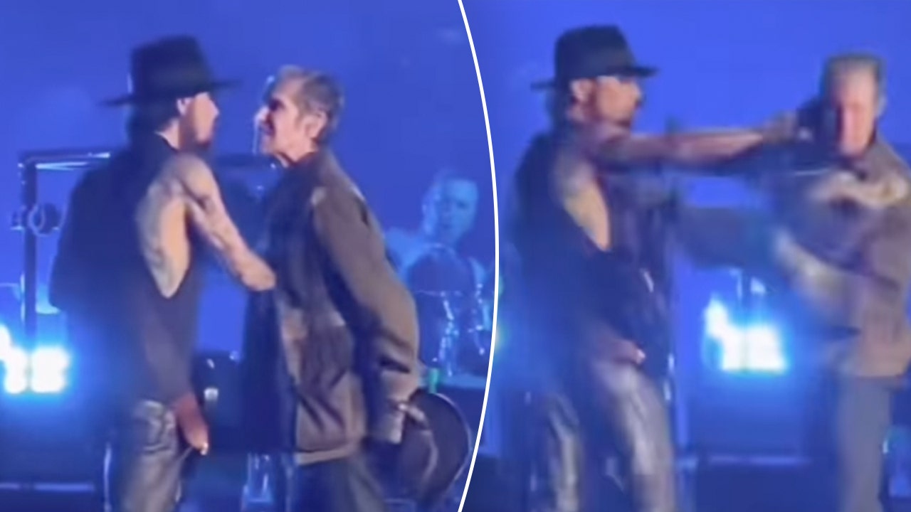 Jane’s Addiction singer Perry Farrell attacks guitarist Dave Navarro on stage