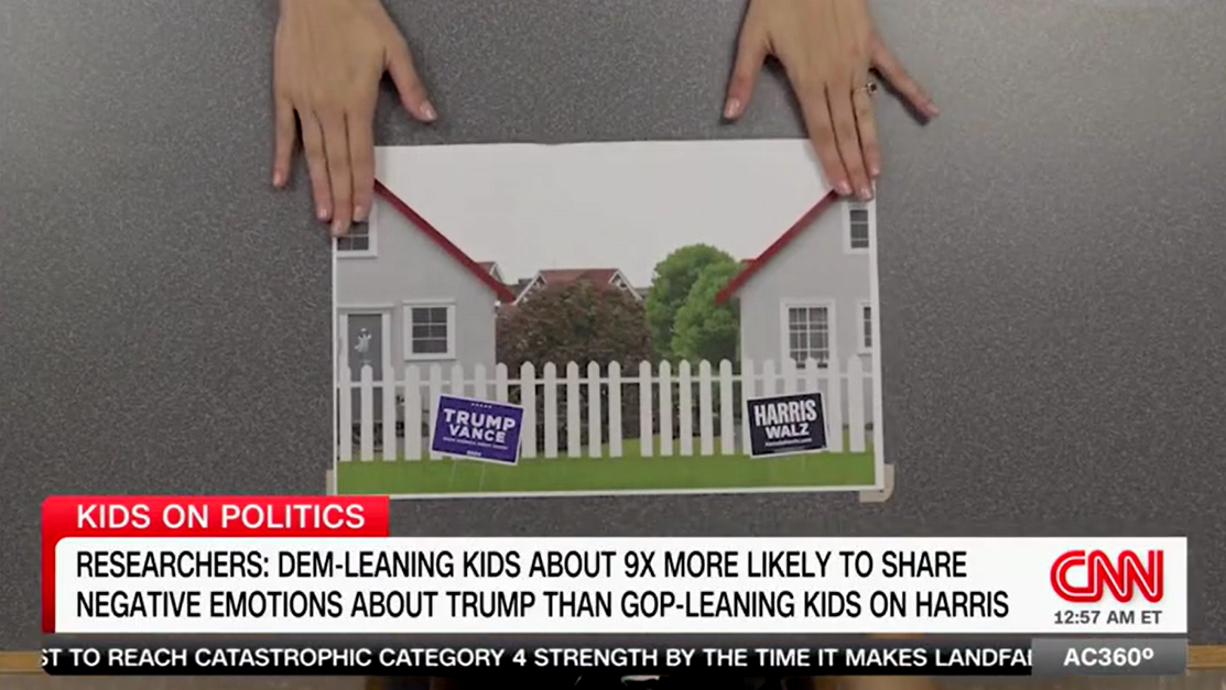 Democratic-leaning children are five times more likely to say they wouldn't visit the pro-Trump family's home, according to a CNN study