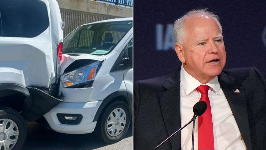 Walz’s motorcade involved in a crash on the way to a campaign stop, with a ‘few minor injuries’