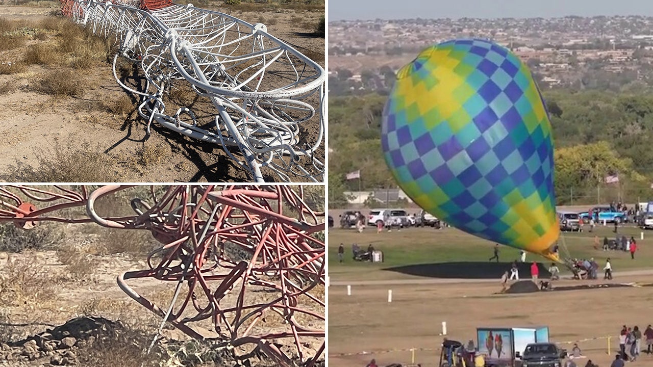 Hot air balloon strike, collapse of New Mexico radio tower caught on camera