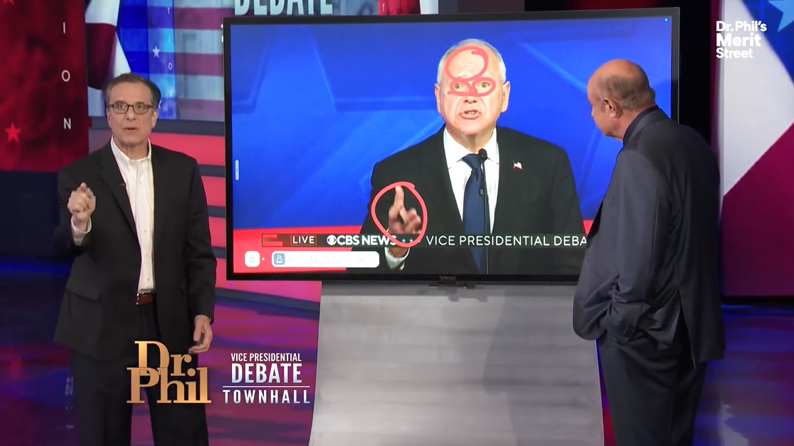 Body language expert tells Dr. Phil he saw ‘panic’ on Walz’s face during key debate moment