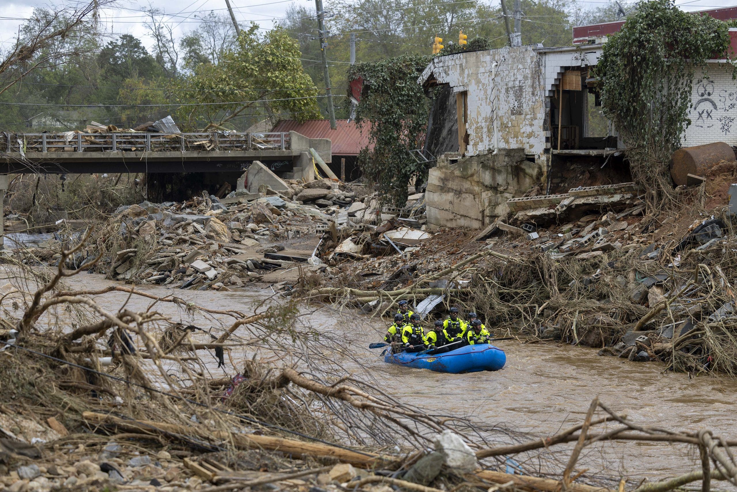 In North Carolina, the husband of a Republican congresswoman was stranded after Hurricane Helene