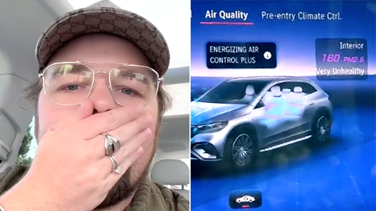 Mercedes owner puffs vape into filter alerting ‘very unhealthy’ air