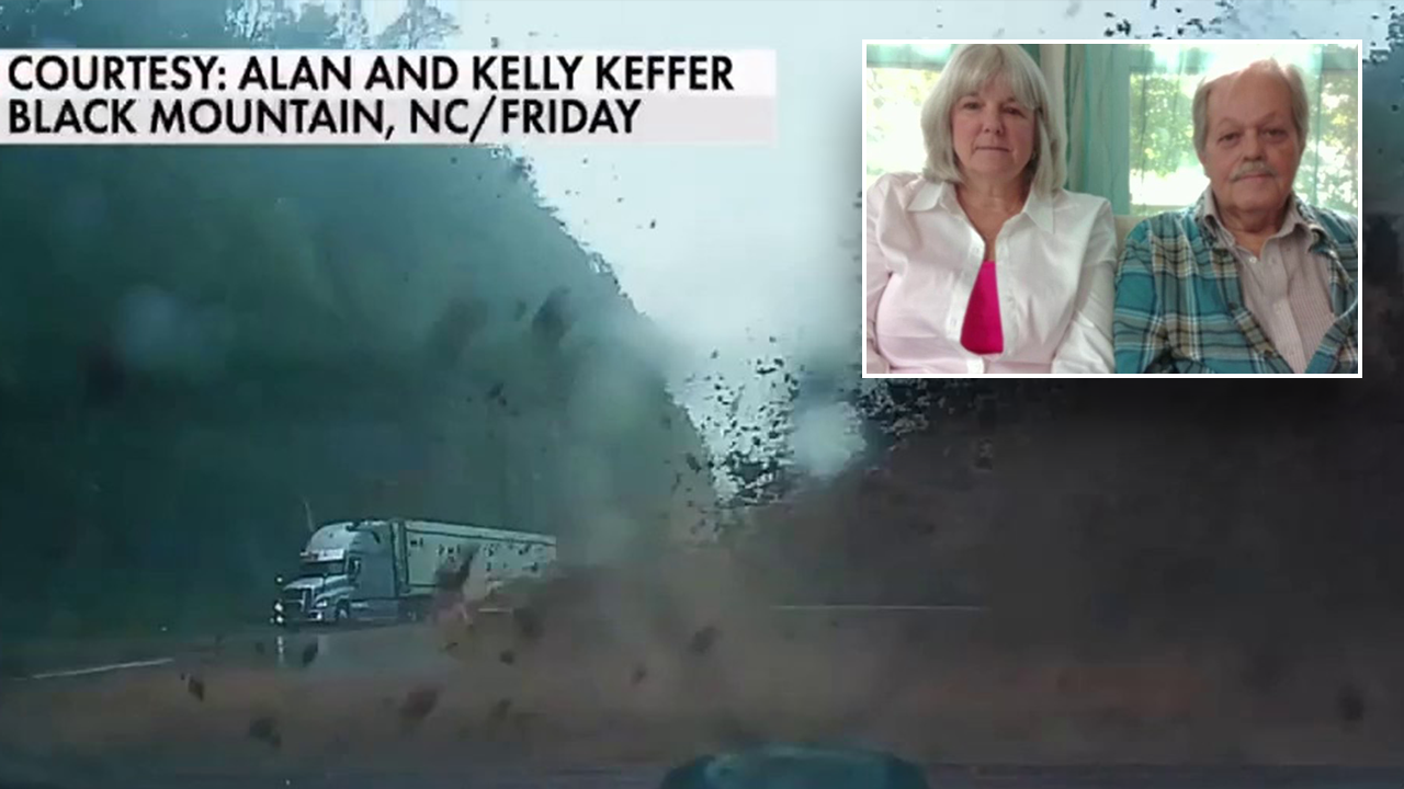 Couple narrowly escapes Hurricane Helene's fury in NC mountains as mudslide just misses car