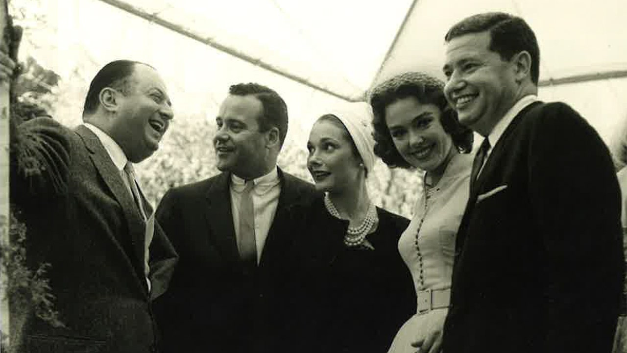 Barbara Rush and Warren Cowan photographed with Jack Lemmon, Felicia Farr and other guests. (Claudia Cowan)